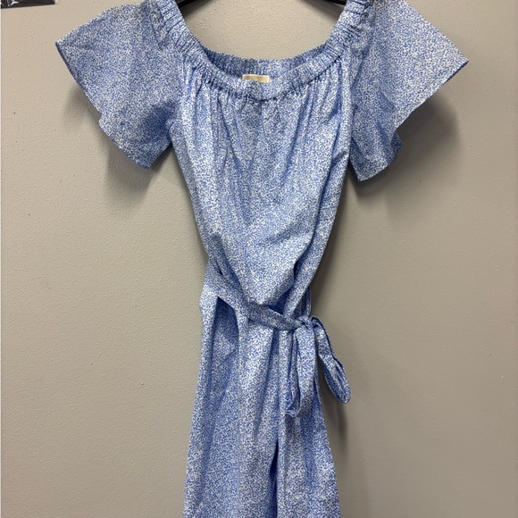 Michael Kors Blue and White Floral Off Shoulder  Sundress Graduation Baby shower - Picture 7 of 9